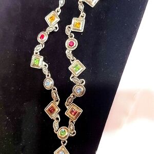 Lovely Multi Gemstones Silver Necklace🌴